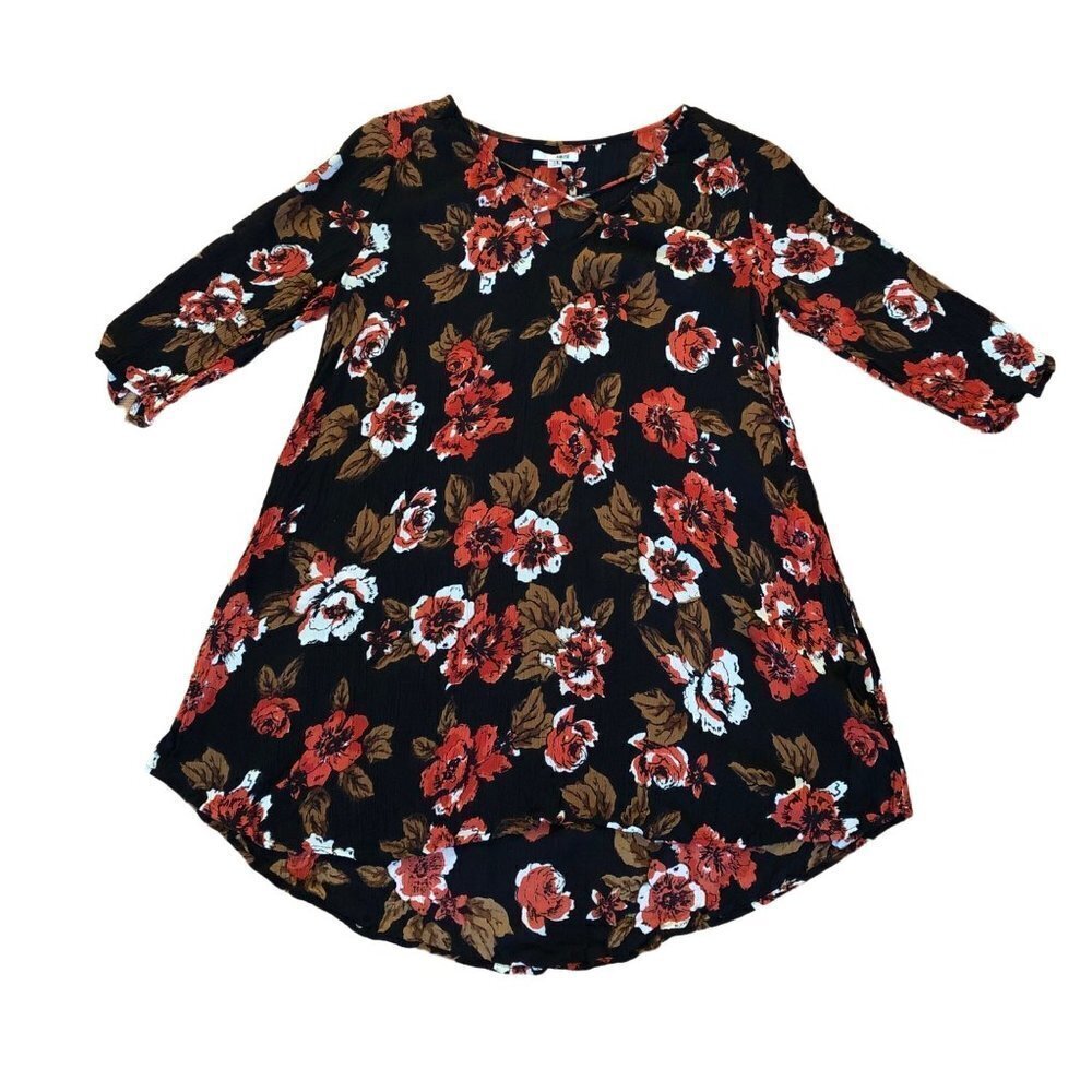 Amuse Society Casyn Dress Black Sands Floral Crisscross